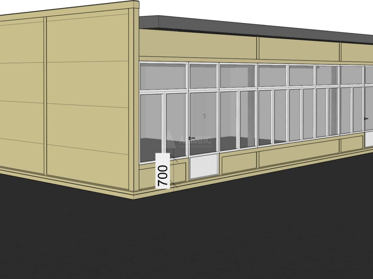 3D визуализация Проект павильона из сэндвич-панелей - фото 4