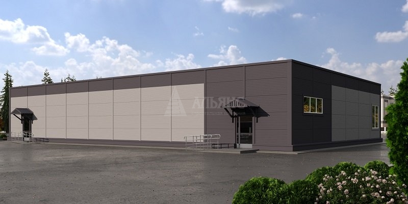 3D визуализация Магазин кулинарии из сэндвич-панелей - фото 1