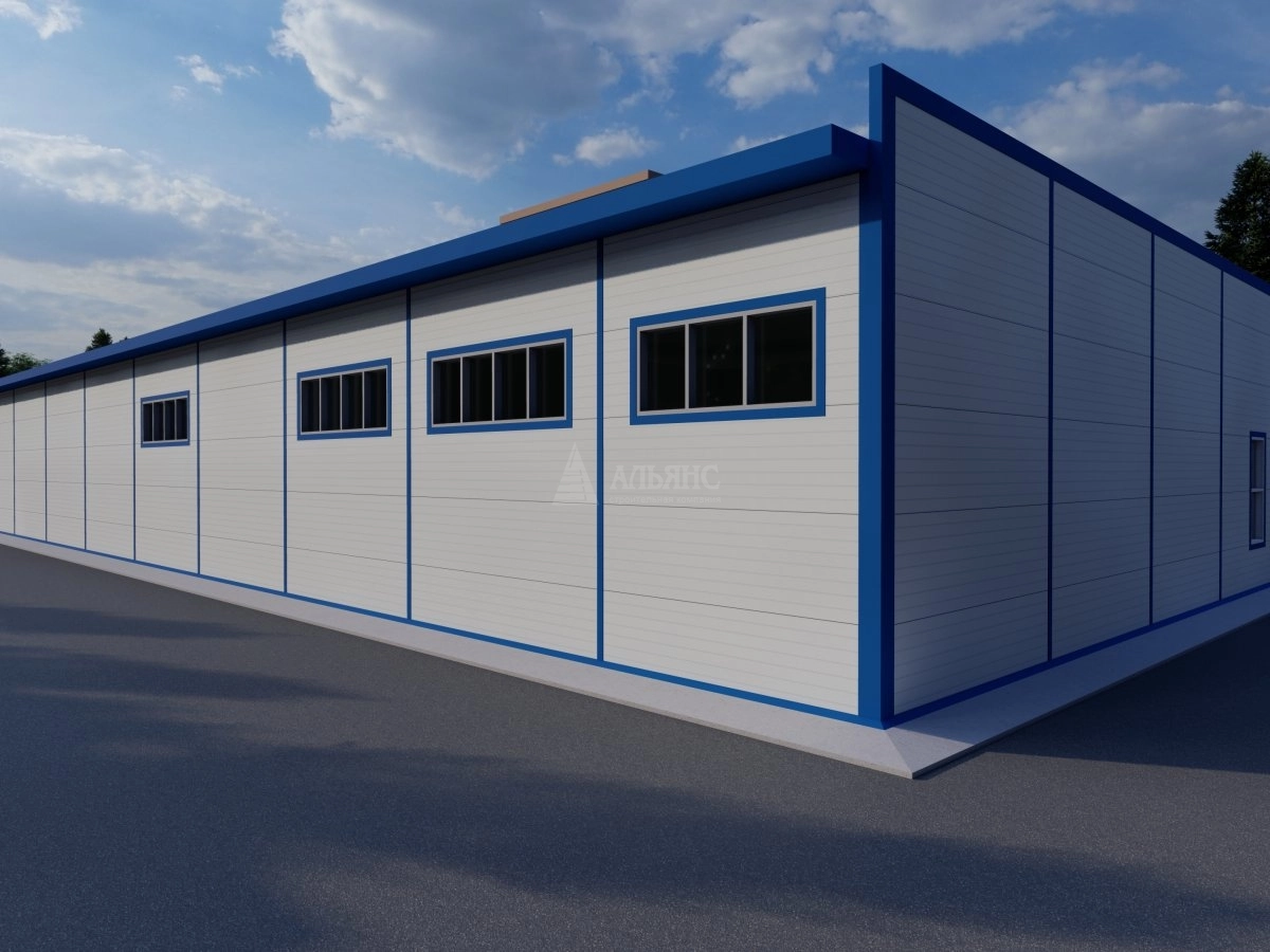 3D визуализация Производственное здание из сэндвич-панелей - фото 4