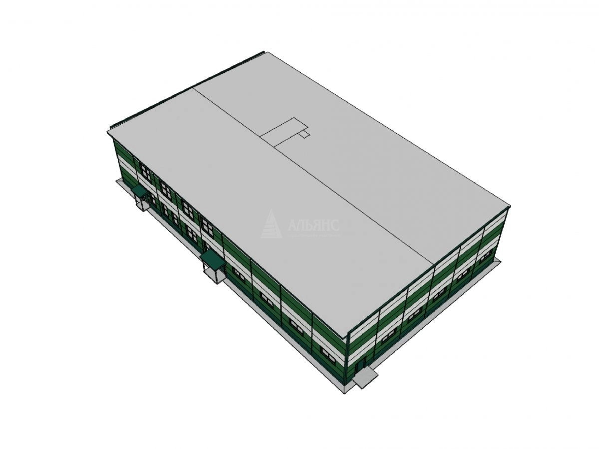 3D визуализация Офисно-складское здание из сэндвич-панелей - фото 16