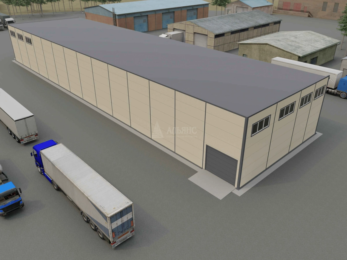 3D визуализация Склад с АБК из сэндвич-панелей - фото 5